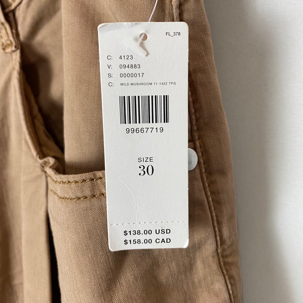 Pilcro Anthropologie Linen Blend Pleated Wide Leg Culotte Pants Tan 30 NEW - Picture 9 of 9